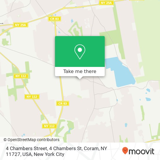 Mapa de 4 Chambers Street, 4 Chambers St, Coram, NY 11727, USA