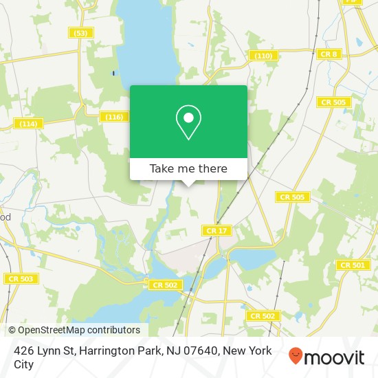 Mapa de 426 Lynn St, Harrington Park, NJ 07640