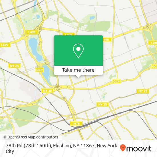 78th Rd (78th 150th), Flushing, NY 11367 map