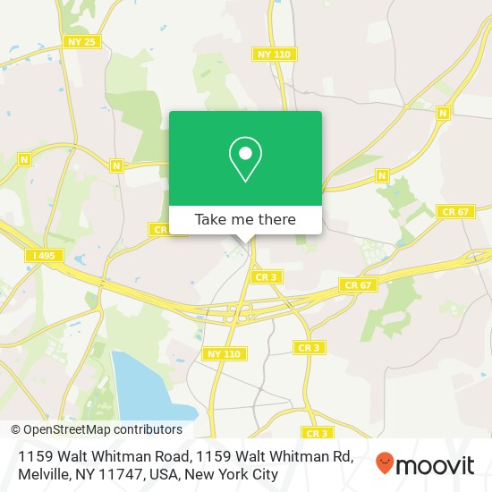 1159 Walt Whitman Road, 1159 Walt Whitman Rd, Melville, NY 11747, USA map