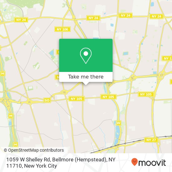 1059 W Shelley Rd, Bellmore (Hempstead), NY 11710 map