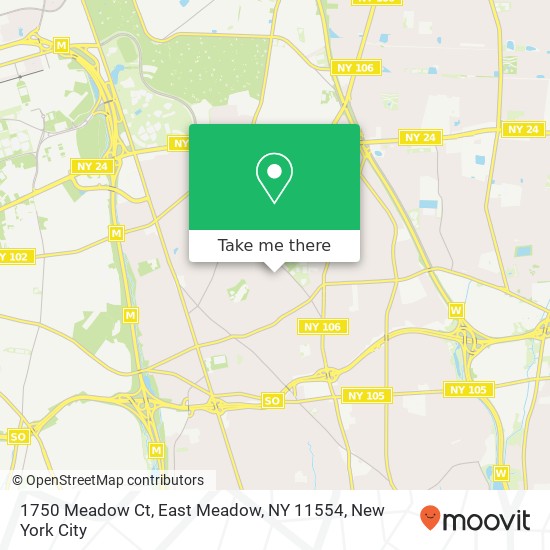 Mapa de 1750 Meadow Ct, East Meadow, NY 11554
