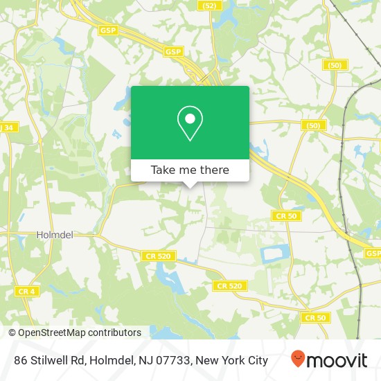 Mapa de 86 Stilwell Rd, Holmdel, NJ 07733