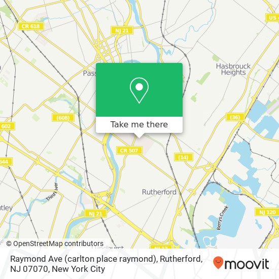 Raymond Ave (carlton place raymond), Rutherford, NJ 07070 map
