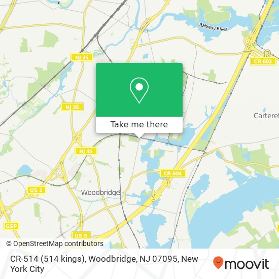 Mapa de CR-514 (514 kings), Woodbridge, NJ 07095