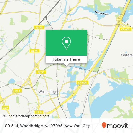 Mapa de CR-514, Woodbridge, NJ 07095