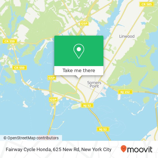 Fairway Cycle Honda, 625 New Rd map