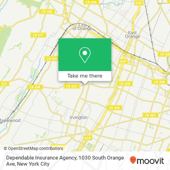 Mapa de Dependable Insurance Agency, 1030 South Orange Ave