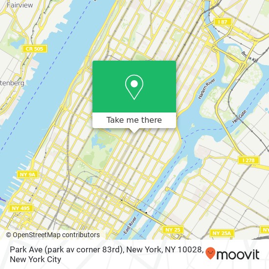Park Ave (park av corner 83rd), New York, NY 10028 map