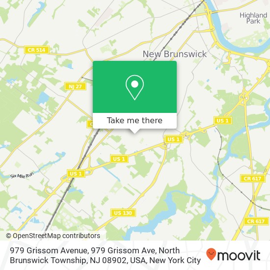 Mapa de 979 Grissom Avenue, 979 Grissom Ave, North Brunswick Township, NJ 08902, USA