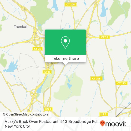 Mapa de Vazzy's Brick Oven Restaurant, 513 Broadbridge Rd