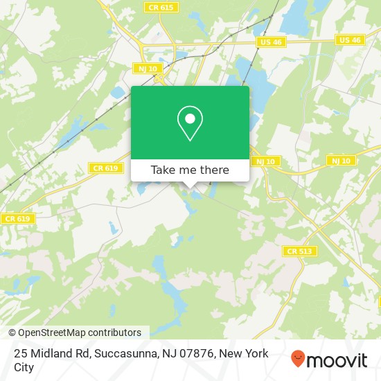 Mapa de 25 Midland Rd, Succasunna, NJ 07876