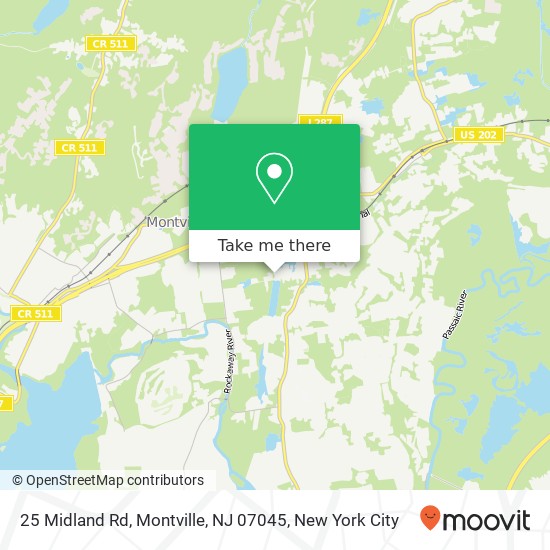 Mapa de 25 Midland Rd, Montville, NJ 07045
