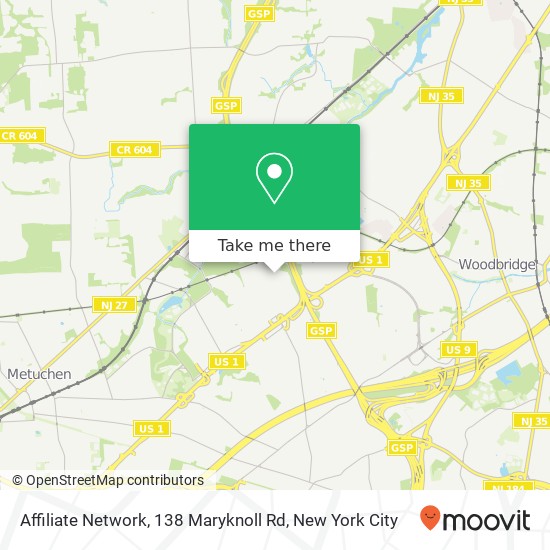 Mapa de Affiliate Network, 138 Maryknoll Rd