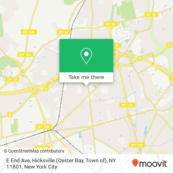 E End Ave, Hicksville (Oyster Bay, Town of), NY 11801 map