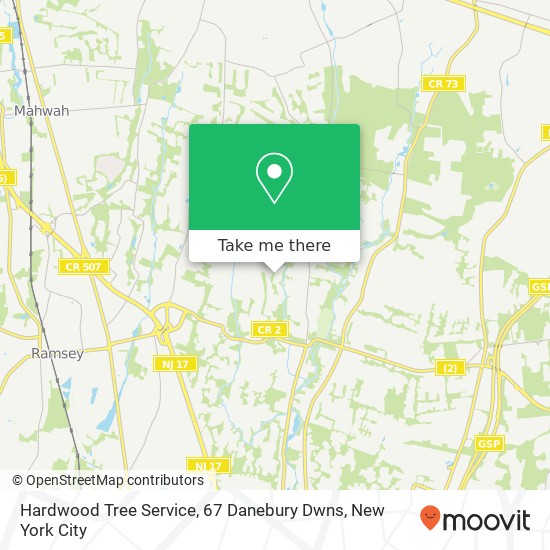 Hardwood Tree Service, 67 Danebury Dwns map