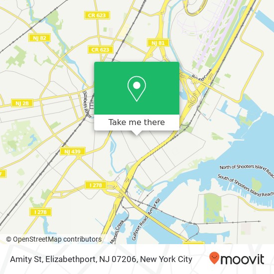 Mapa de Amity St, Elizabethport, NJ 07206