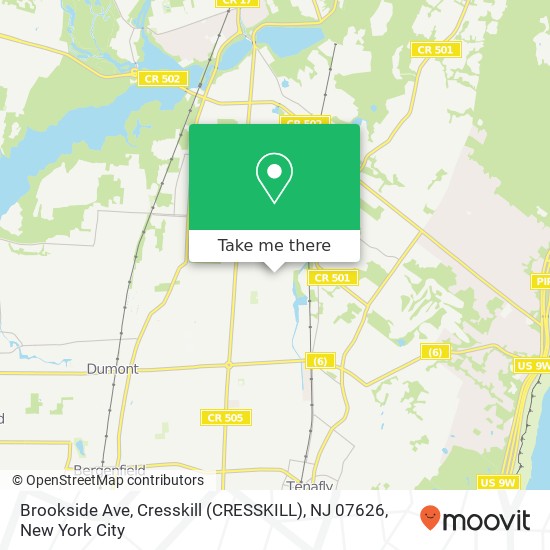 Brookside Ave, Cresskill (CRESSKILL), NJ 07626 map
