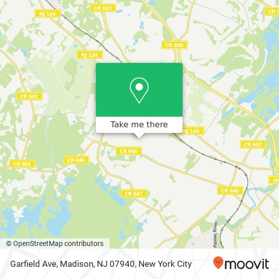 Mapa de Garfield Ave, Madison, NJ 07940