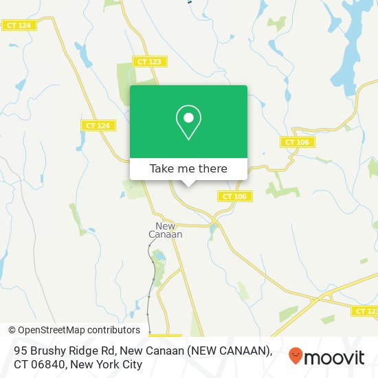 Mapa de 95 Brushy Ridge Rd, New Canaan (NEW CANAAN), CT 06840