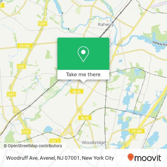 Mapa de Woodruff Ave, Avenel, NJ 07001