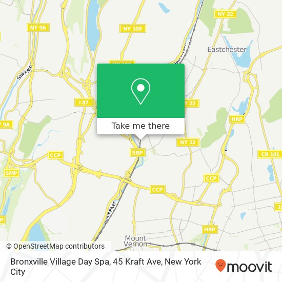 Mapa de Bronxville Village Day Spa, 45 Kraft Ave
