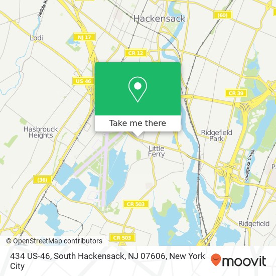 Mapa de 434 US-46, South Hackensack, NJ 07606