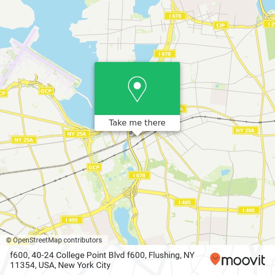 Mapa de f600, 40-24 College Point Blvd f600, Flushing, NY 11354, USA