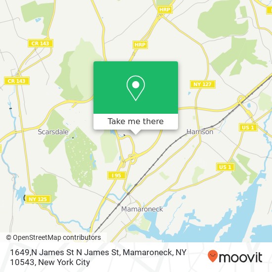 Mapa de 1649,N James St N James St, Mamaroneck, NY 10543