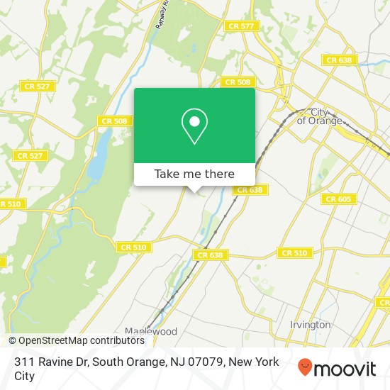 Mapa de 311 Ravine Dr, South Orange, NJ 07079