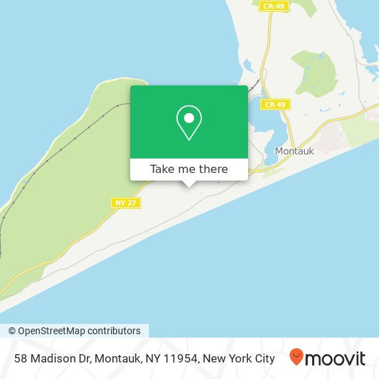 Mapa de 58 Madison Dr, Montauk, NY 11954