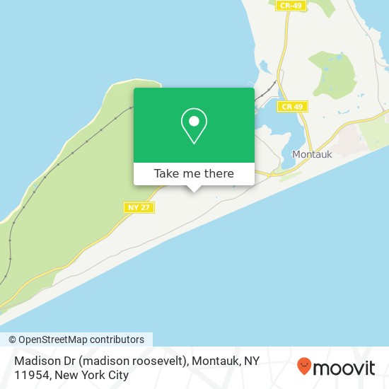 Madison Dr (madison roosevelt), Montauk, NY 11954 map