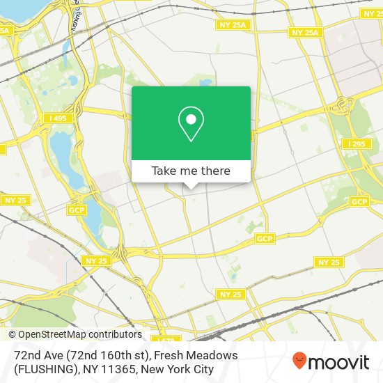 Mapa de 72nd Ave (72nd 160th st), Fresh Meadows (FLUSHING), NY 11365