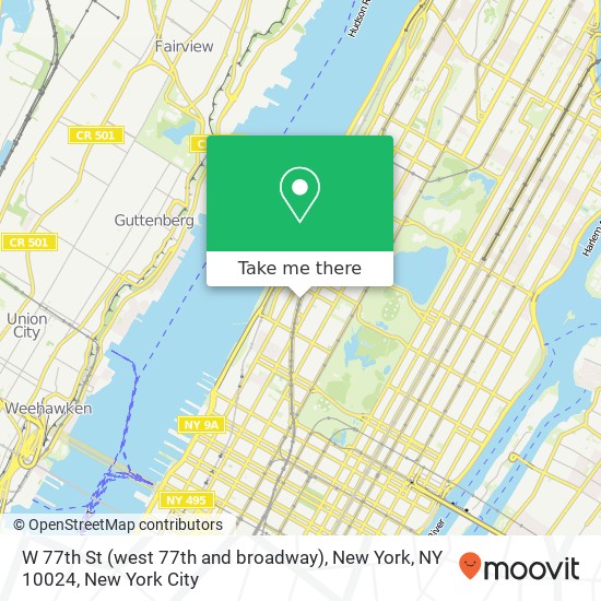 Mapa de W 77th St (west 77th and broadway), New York, NY 10024