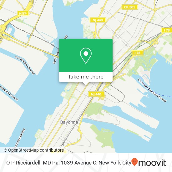 Mapa de O P Ricciardelli MD Pa, 1039 Avenue C