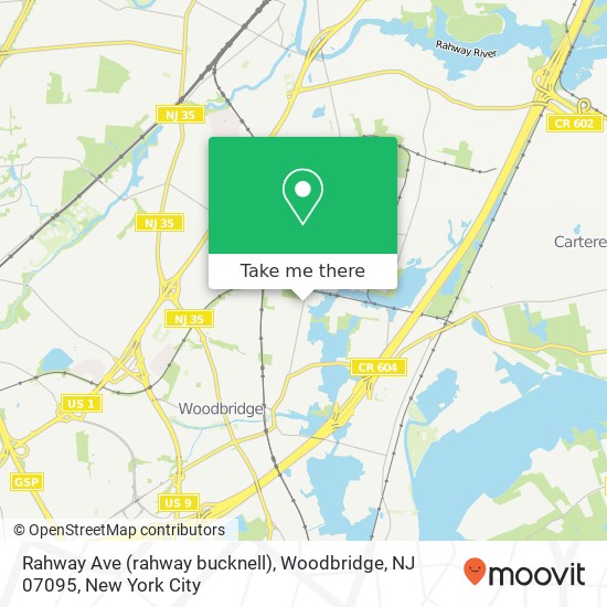 Mapa de Rahway Ave (rahway bucknell), Woodbridge, NJ 07095