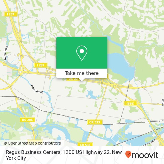 Regus Business Centers, 1200 US Highway 22 map