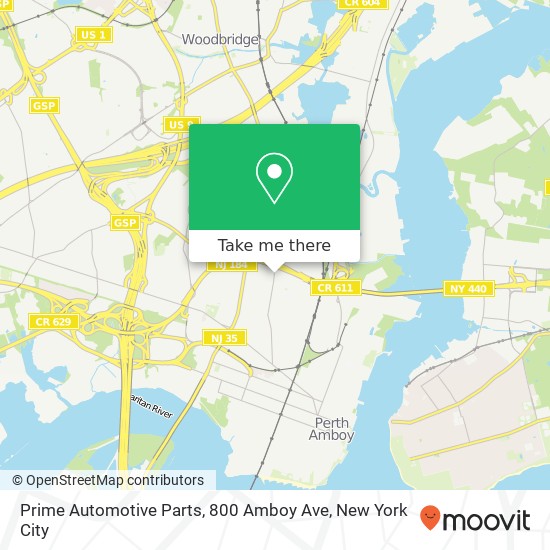 Mapa de Prime Automotive Parts, 800 Amboy Ave