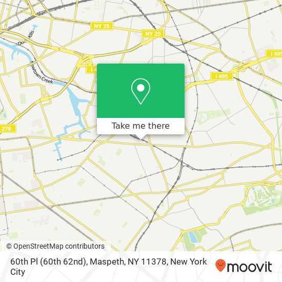 Mapa de 60th Pl (60th 62nd), Maspeth, NY 11378