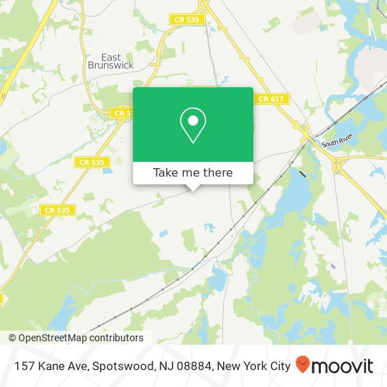 Mapa de 157 Kane Ave, Spotswood, NJ 08884