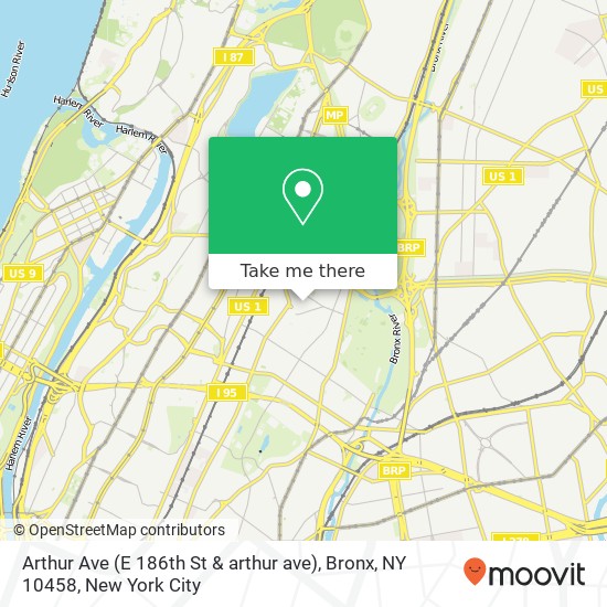 Arthur Ave (E 186th St & arthur ave), Bronx, NY 10458 map