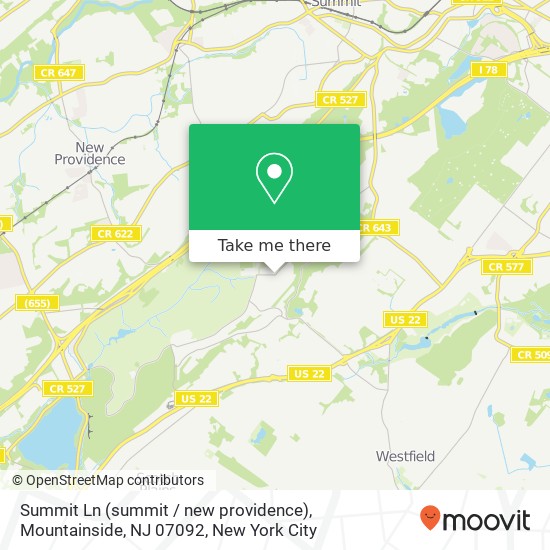 Summit Ln (summit / new providence), Mountainside, NJ 07092 map