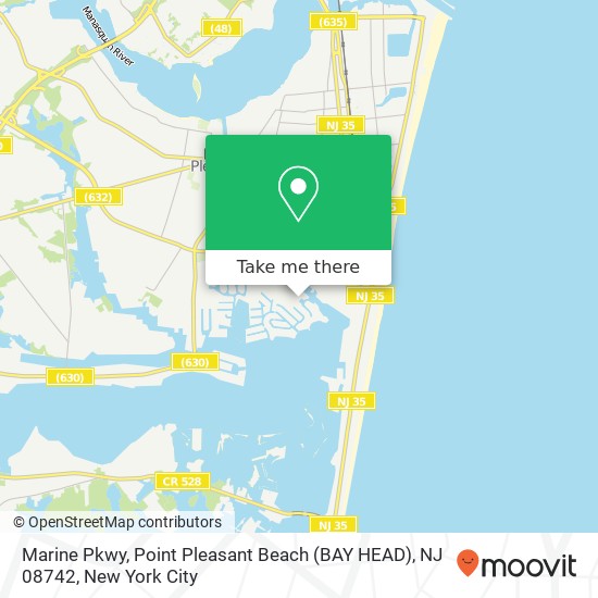 Mapa de Marine Pkwy, Point Pleasant Beach (BAY HEAD), NJ 08742