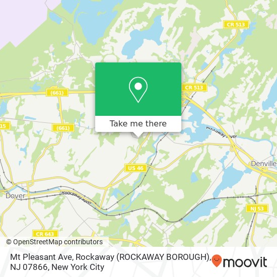 Mapa de Mt Pleasant Ave, Rockaway (ROCKAWAY BOROUGH), NJ 07866