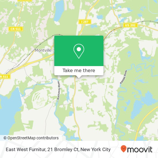 Mapa de East West Furnitur, 21 Bromley Ct