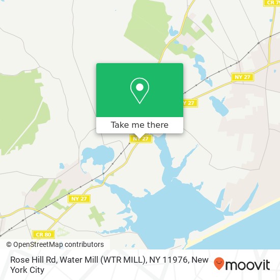 Mapa de Rose Hill Rd, Water Mill (WTR MILL), NY 11976