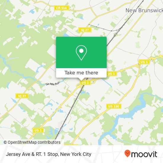 Mapa de Jersey Ave & RT. 1 Stop