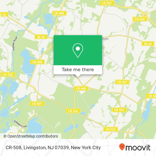 Mapa de CR-508, Livingston, NJ 07039