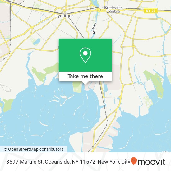 Mapa de 3597 Margie St, Oceanside, NY 11572
