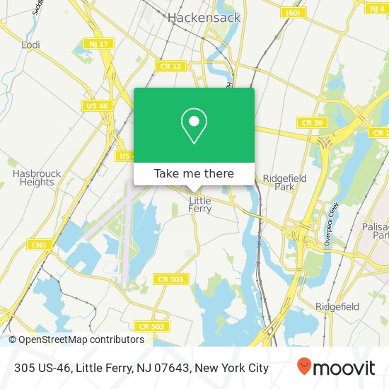 Mapa de 305 US-46, Little Ferry, NJ 07643